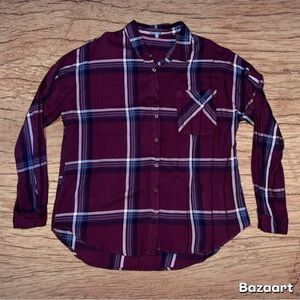 Charlotte Russe Button Down Plaid Shirt